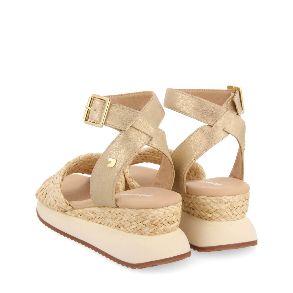 BEIGE and GOLD SPORTS SANDALS WITH WEDGE FOR WOMEN MEHAMA - Image 4