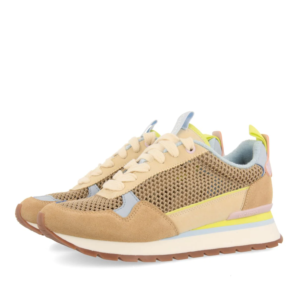 BEIGE SNEAKERS WITH MESH FABRIC FOR WOMEN VAMO - Image 3