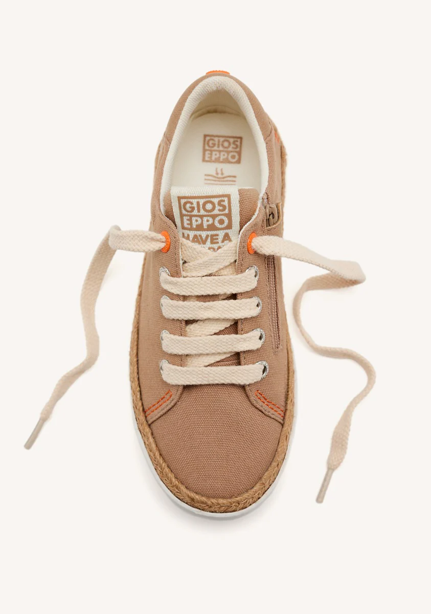 BEIGE SNEAKERS WITH RAFFIA DETAIL AND COLOR ACCENTS FOR BOYS AND GIRLS TUNJE - Image 3