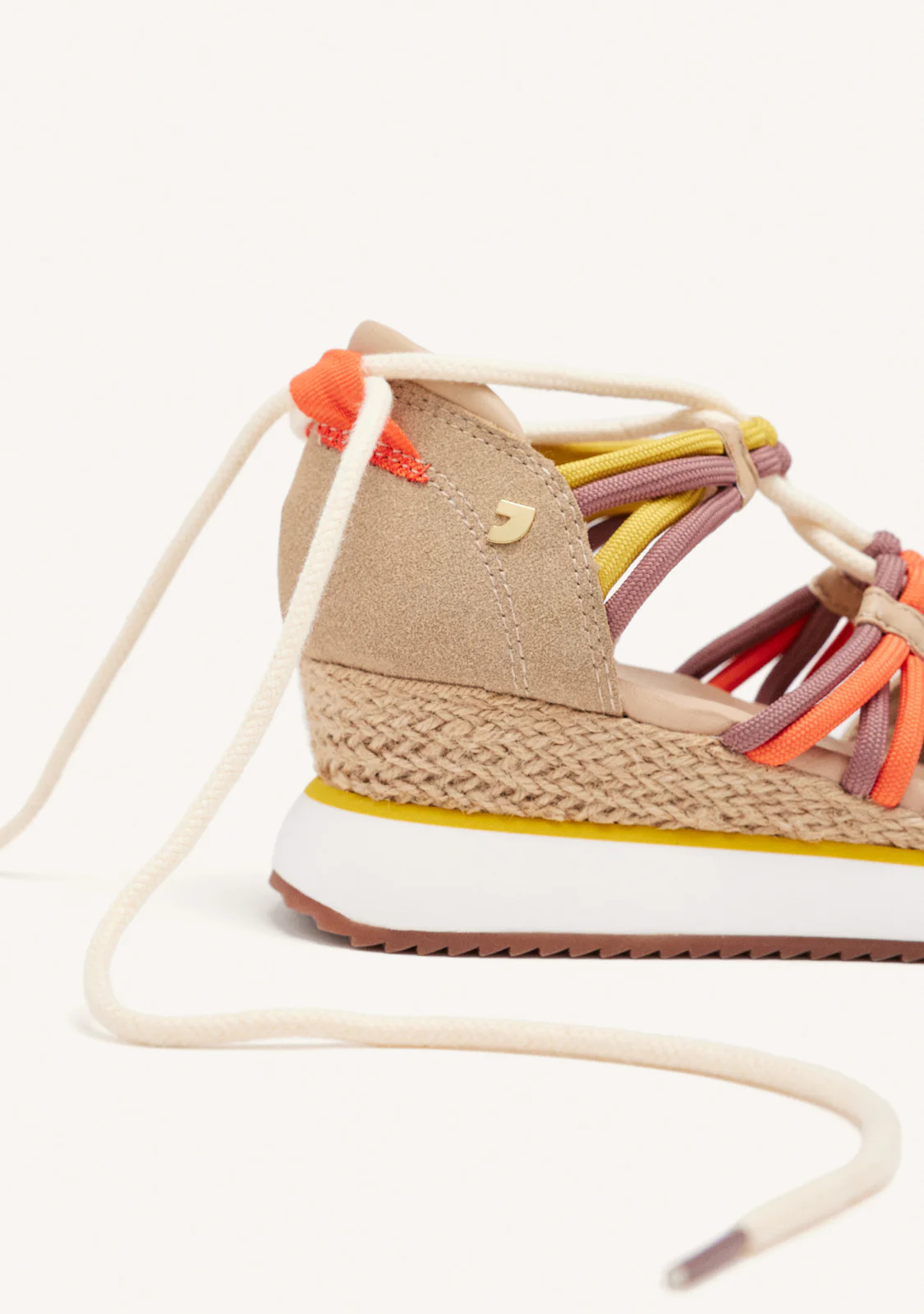 BEIGE OPEN SNEAKERS ESPADRILLE STYLE WITH WEDGE FOR WOMEN IONA - Image 3
