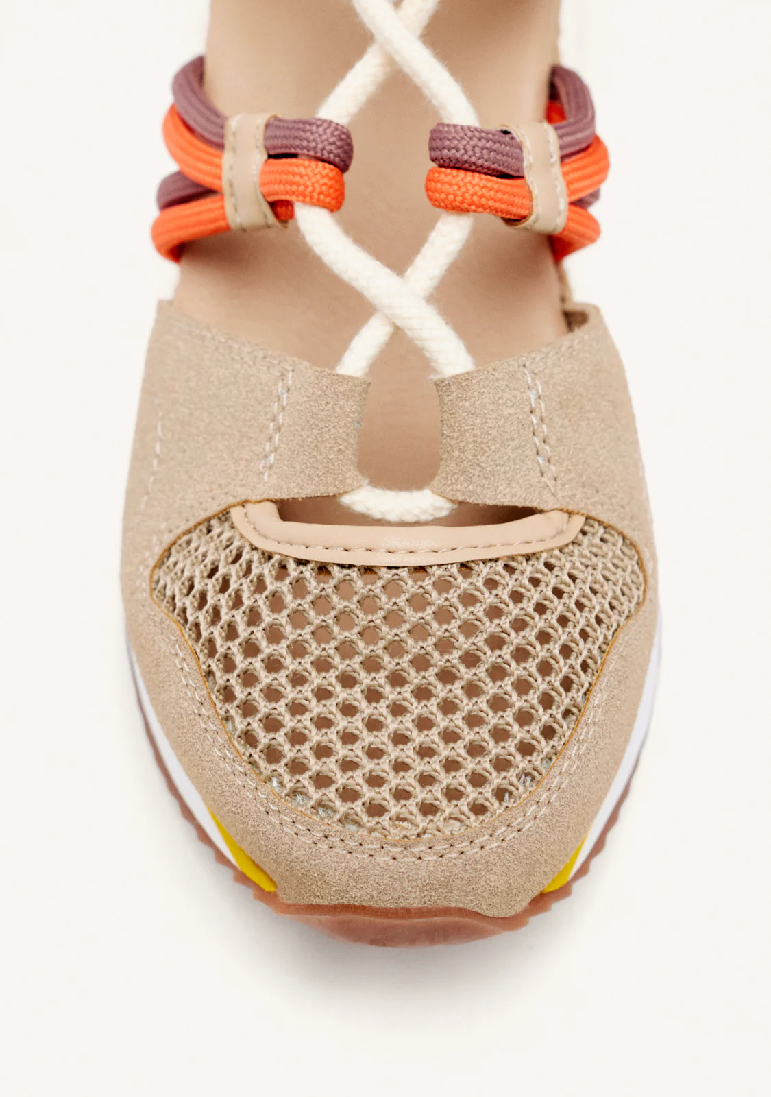 BEIGE OPEN SNEAKERS ESPADRILLE STYLE WITH WEDGE FOR WOMEN IONA - Image 4