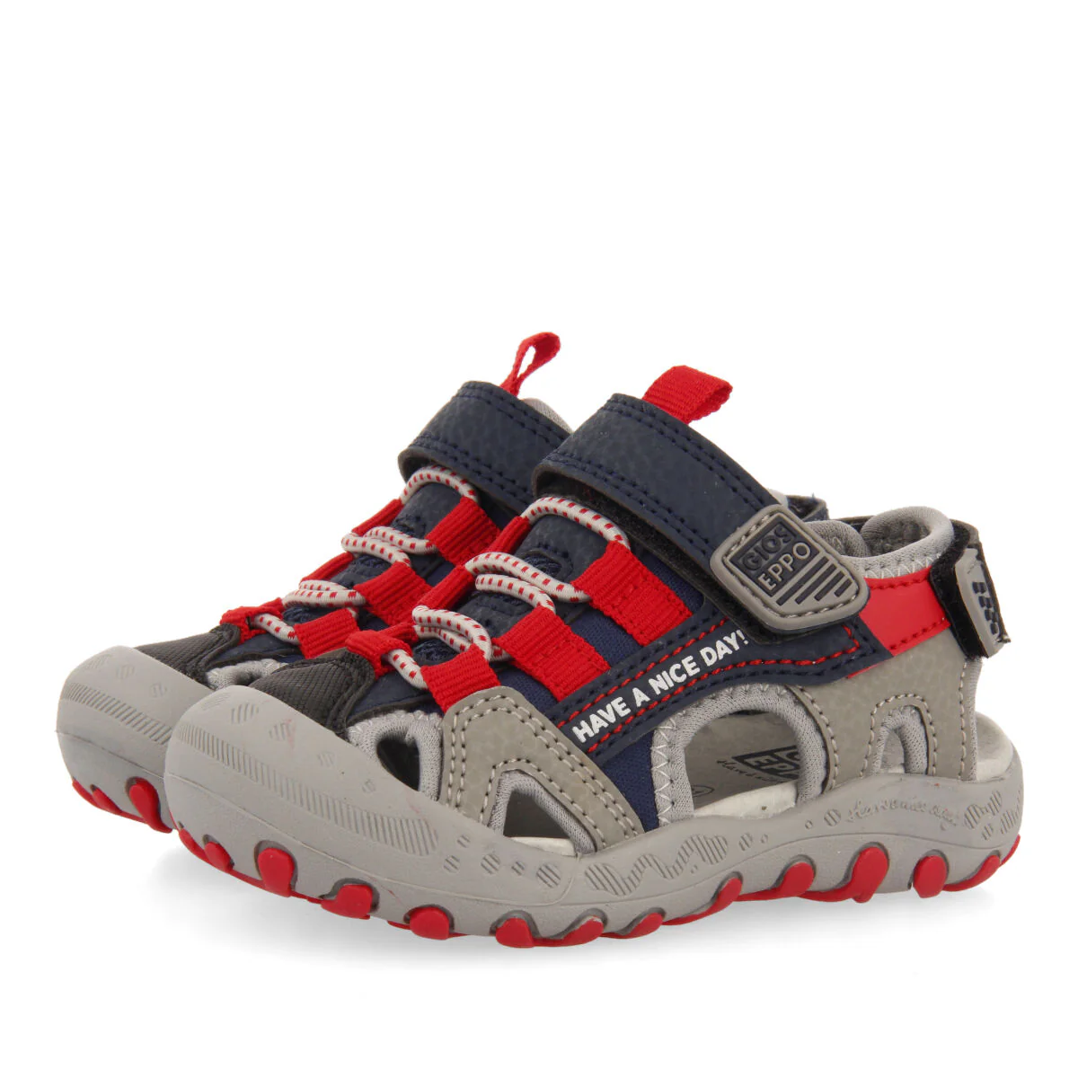 Berilo babies grey sports sandals with colourful accents - Image 2