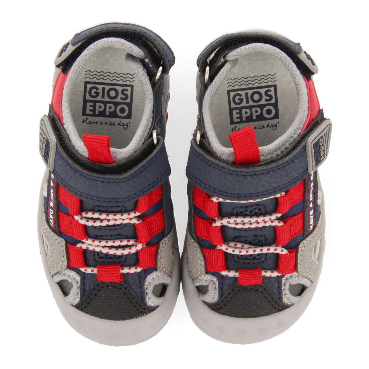 Berilo babies grey sports sandals with colourful accents - Image 3