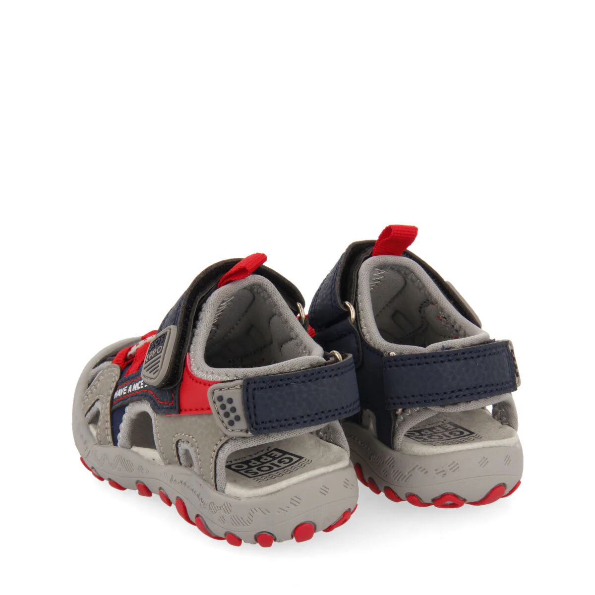 Berilo babies grey sports sandals with colourful accents - Image 4