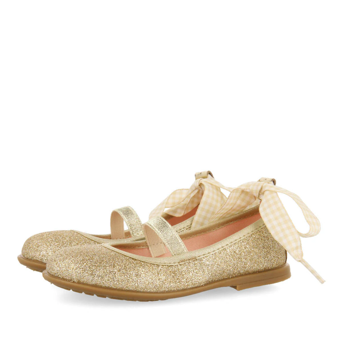 Bettant girls glittery gold ballet flats - Image 2