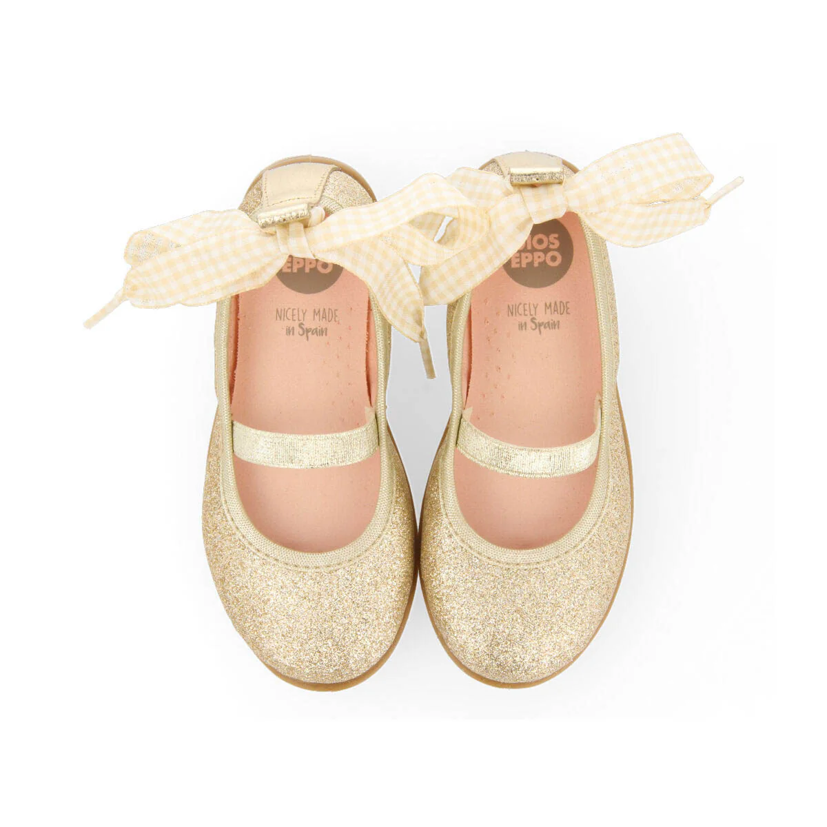 Bettant girls glittery gold ballet flats - Image 3