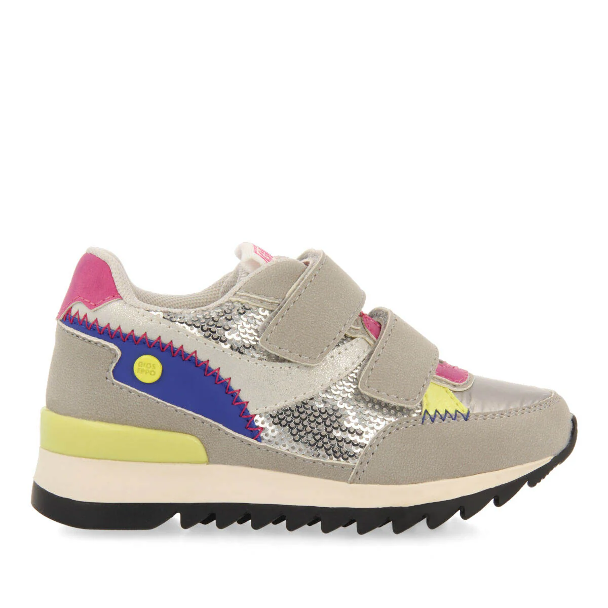Biberw children's silver sequinned sneakers