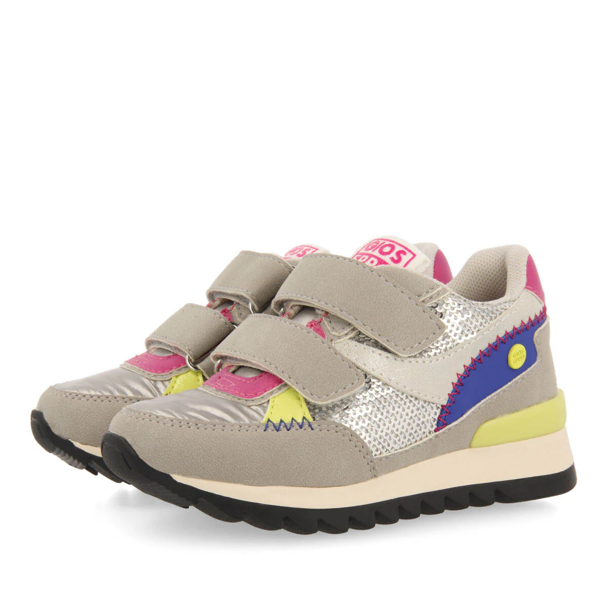 Biberw children's silver sequinned sneakers - Image 2