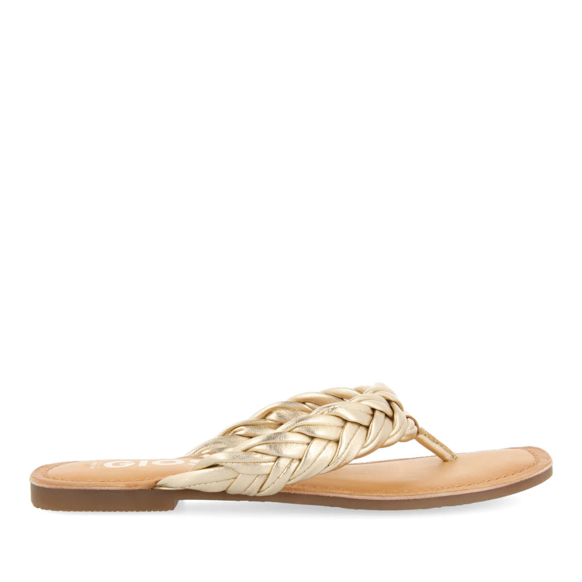 Bicas women's flat gold braided sandals
