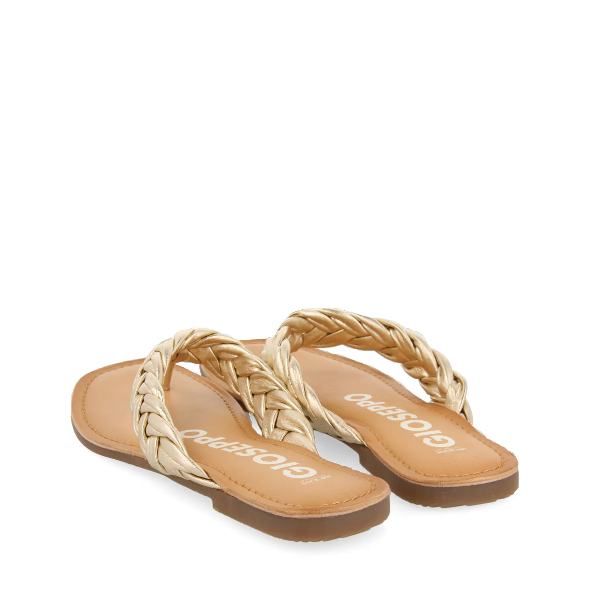 Bicas women's flat gold braided sandals - Image 4