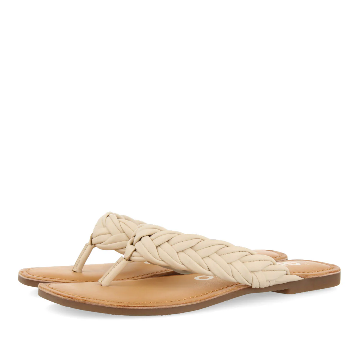 Bicas women's flat off-white braided sandals - Image 2