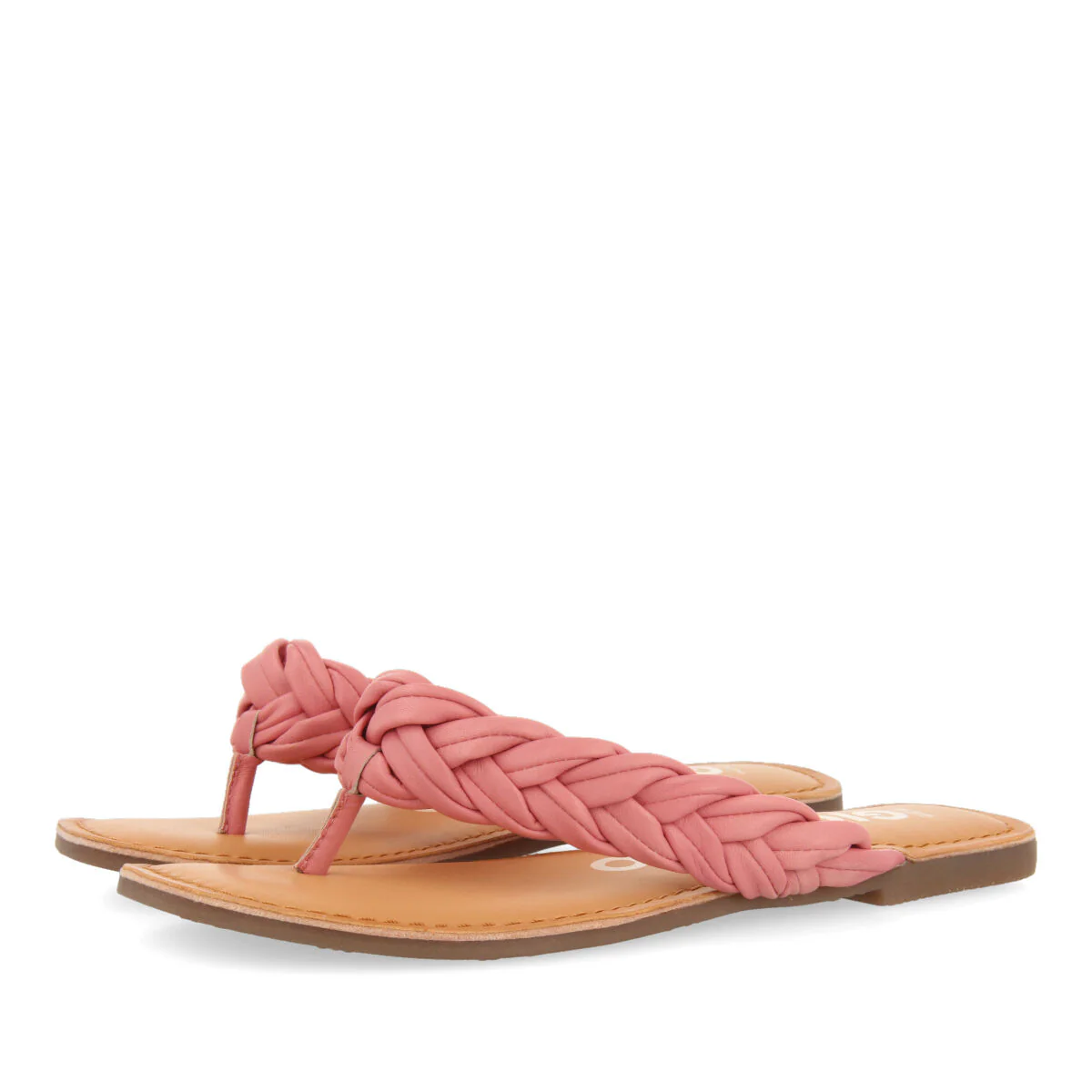 Bicas women's flat pink braided sandals - Image 2