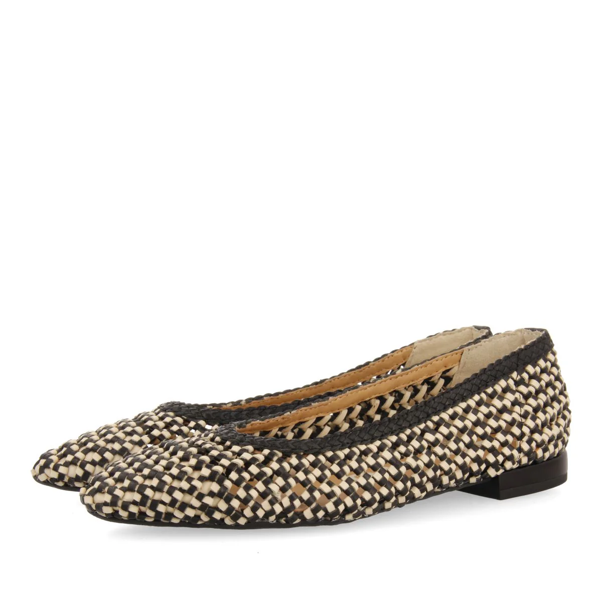 BICOLOR BRAIDED LEATHER BALLERINAS WITH POINTED TOE FOR WOMEN ATHERTON - Image 2