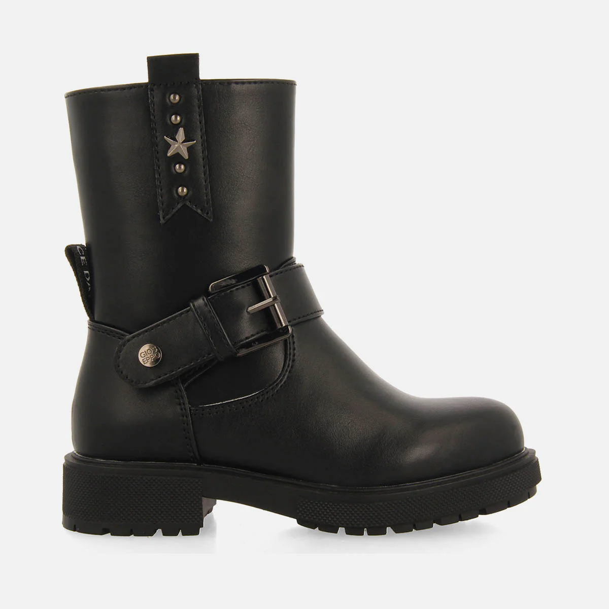 BIKER BOOTS WITH STUDS ON THE HEEL