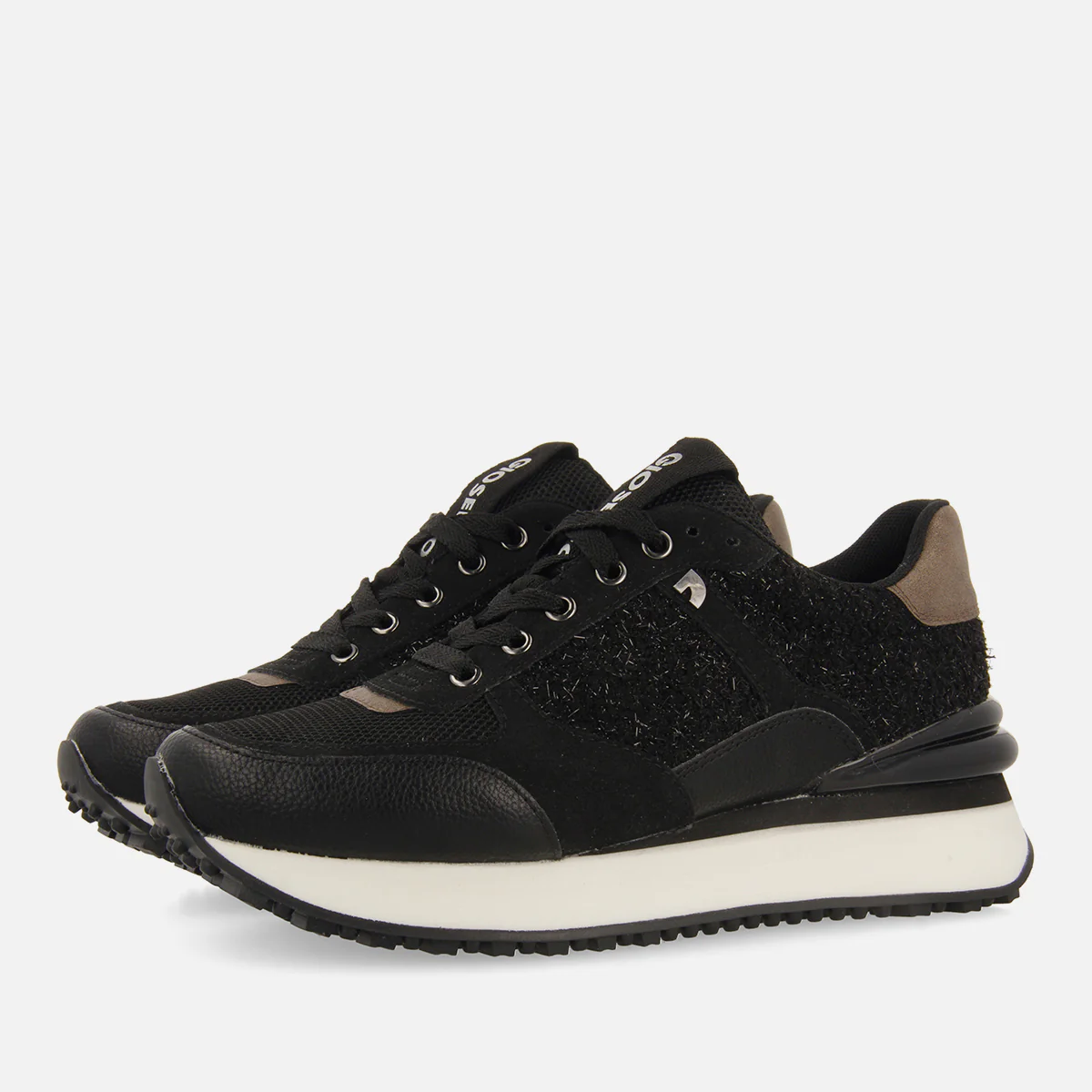 Binsfeld women's black monochrome shiny sneakers - Image 2