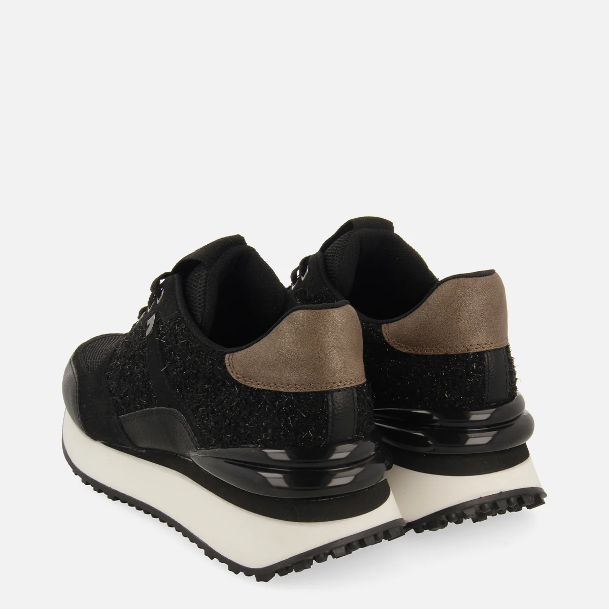 Binsfeld women's black monochrome shiny sneakers - Image 3