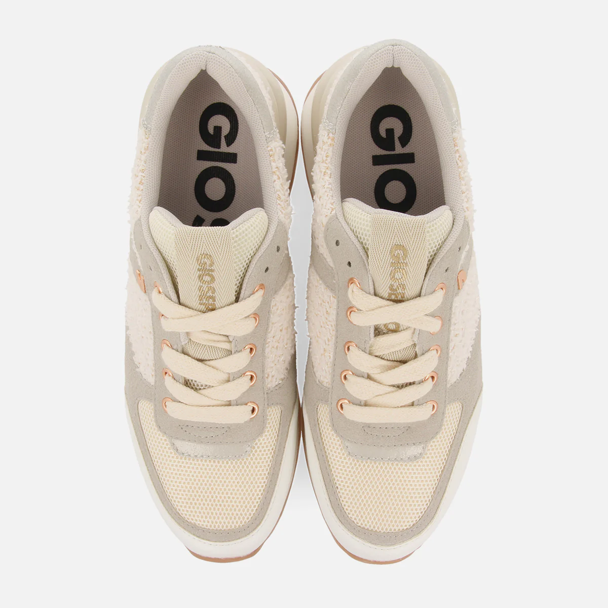 Binsfeld women's off-white monochrome shiny sneakers - Image 4