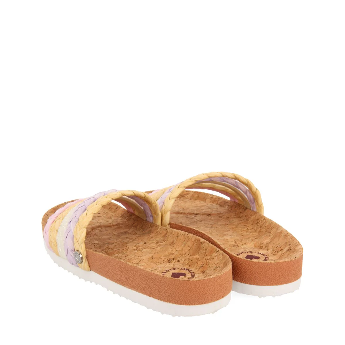BIO MULTICOLOR SOLE FLIP-FLOPS WITH RAFFIA BRAIDING AND GLITTER DETAILS FOR GIRLS AND BOYS KATUND - Image 3