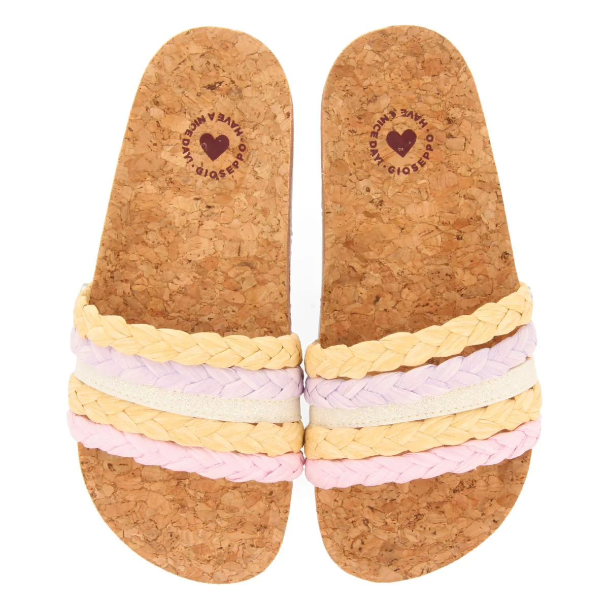 BIO MULTICOLOR SOLE FLIP-FLOPS WITH RAFFIA BRAIDING AND GLITTER DETAILS FOR GIRLS AND BOYS KATUND - Image 4