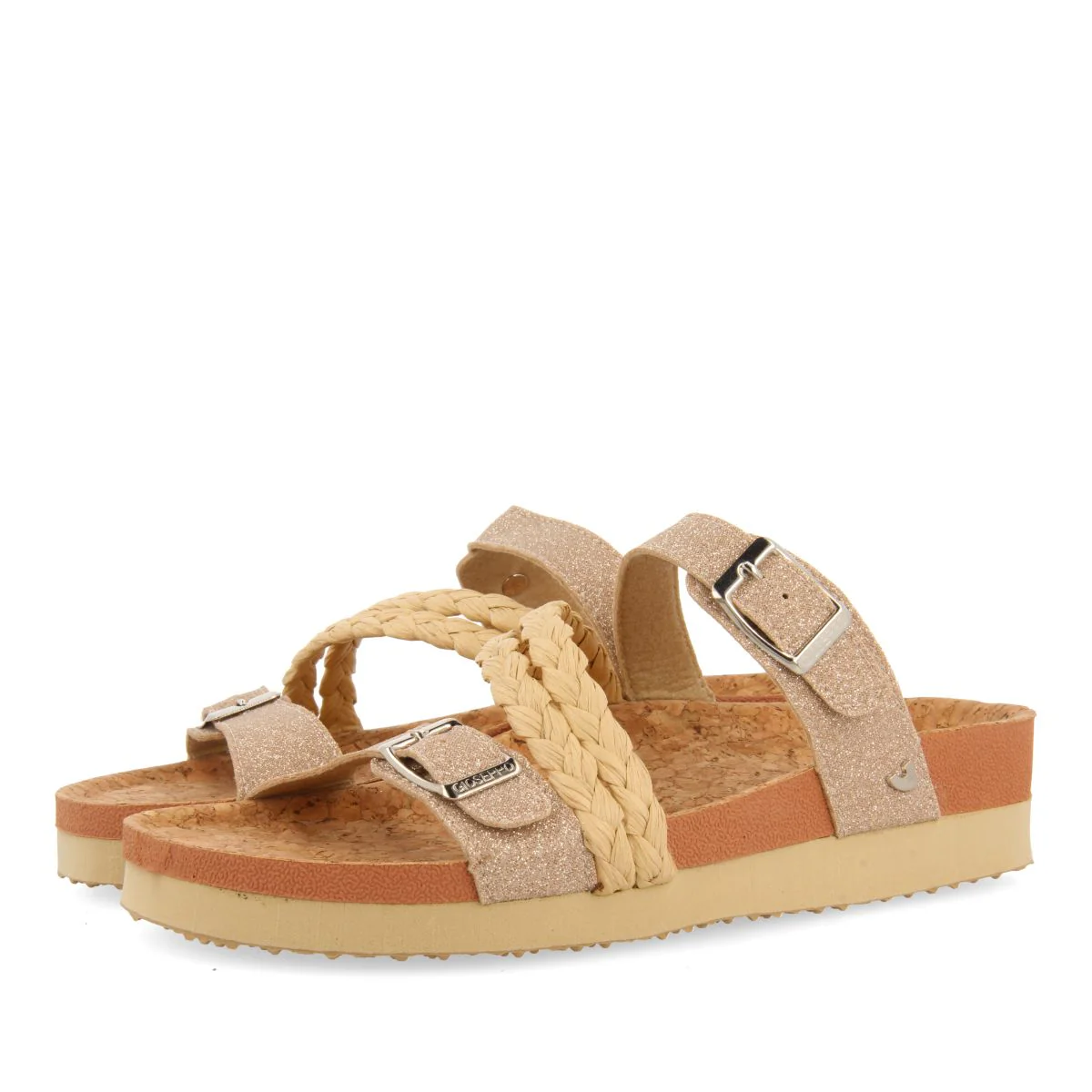BIO STYLE SANDALS WITH GOLDEN STRAPS AND BUCKLE FOR WOMEN LOUPIAN - Image 3