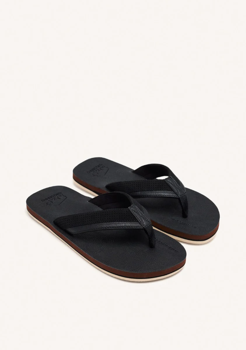 BLACK FLIP-FLOPS WITH TWO-TONE CUT FOR MEN BRENT - Image 2