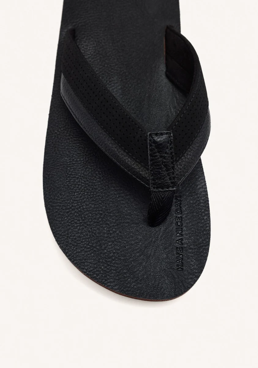 BLACK FLIP-FLOPS WITH TWO-TONE CUT FOR MEN BRENT - Image 3
