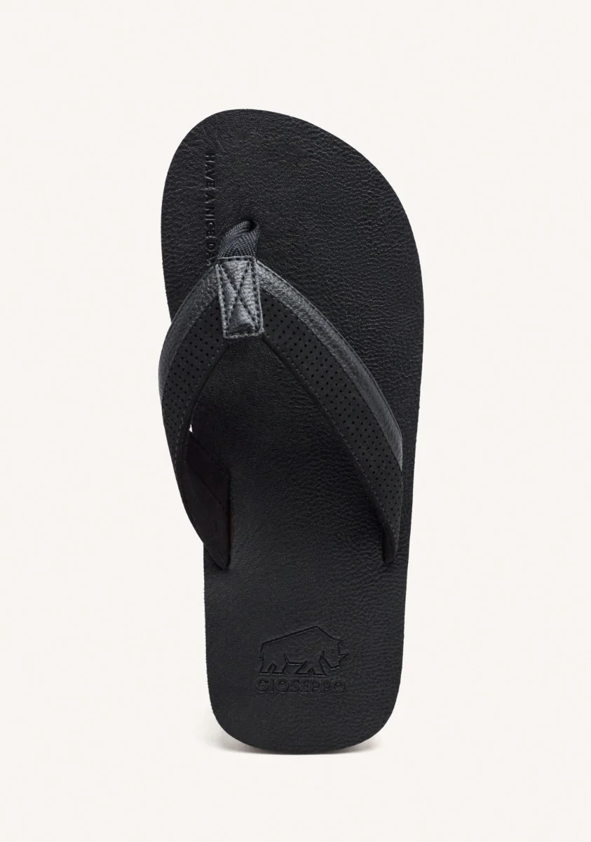 BLACK FLIP-FLOPS WITH TWO-TONE CUT FOR MEN BRENT - Image 4