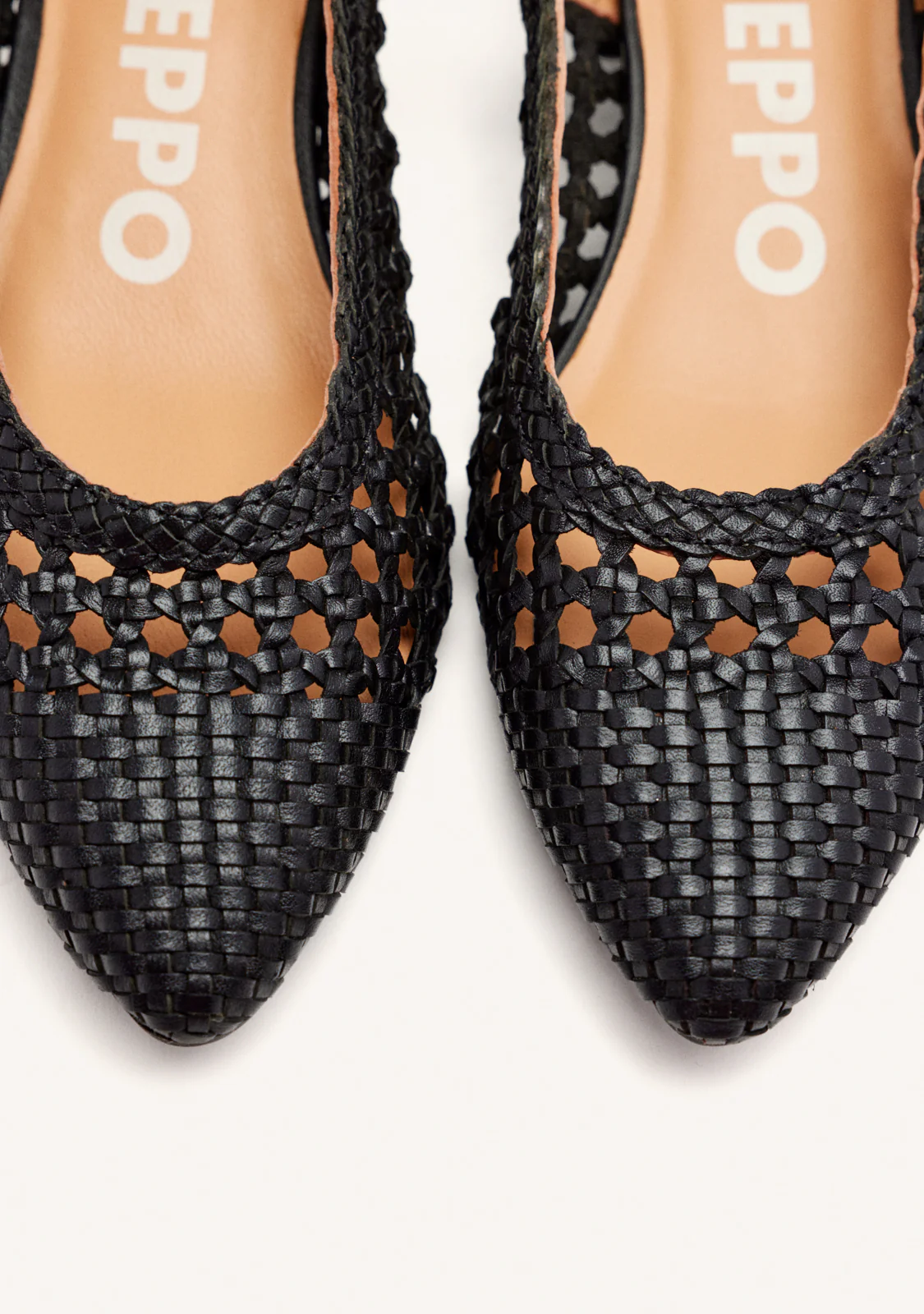 BLACK BRAIDED LEATHER BALLET FLATS PISKOVE - Image 3