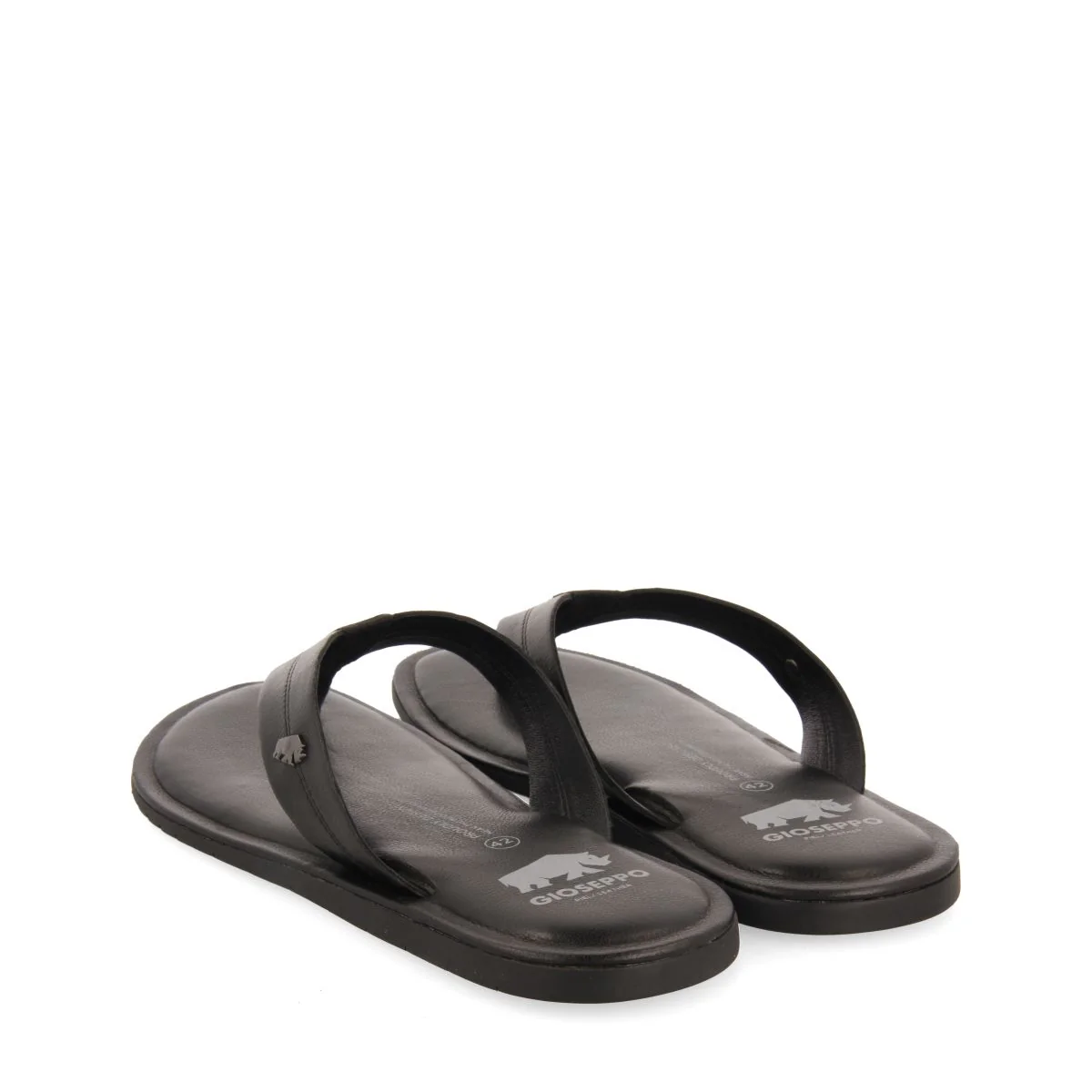 BLACK LEATHER FLIP-FLOPS FOR MEN WASCO - Image 3