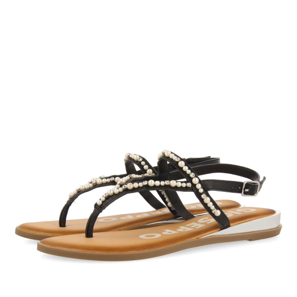 BLACK SANDALS DETAILED WITH PEARLS FOR WOMAN KLEBERG - Image 4