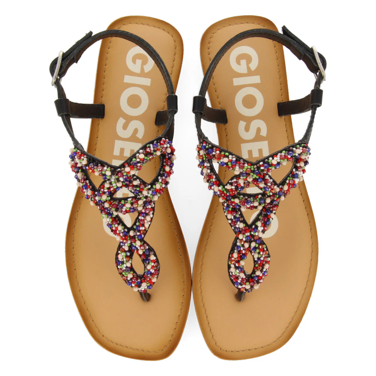 BLACK SANDALS WITH RHINESTONES FOR WOMAN YPANE - Image 3