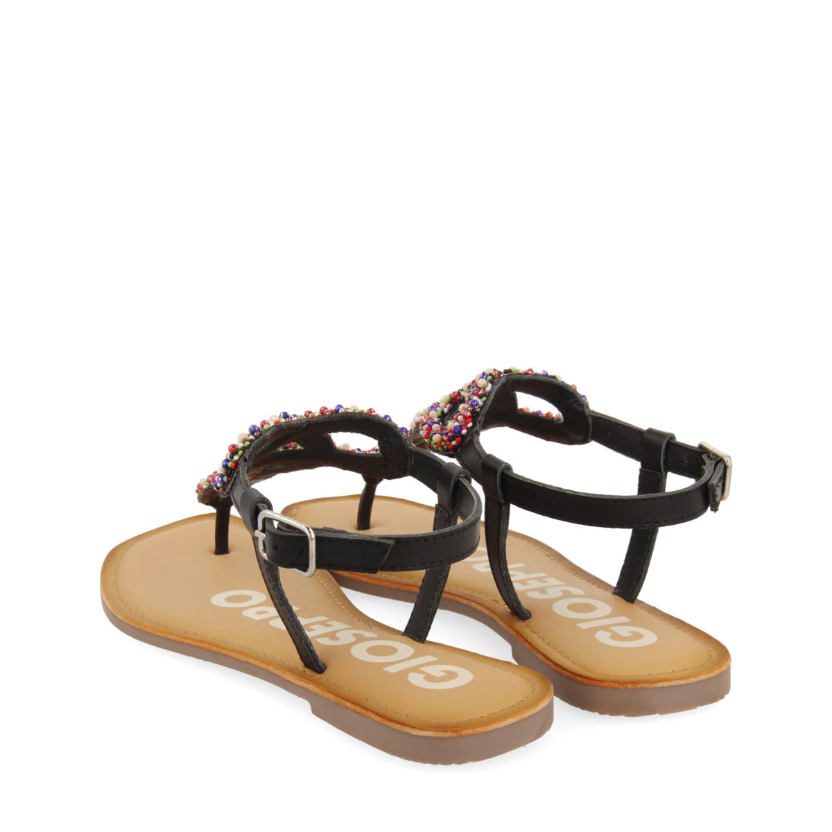 BLACK SANDALS WITH RHINESTONES FOR WOMAN YPANE - Image 4