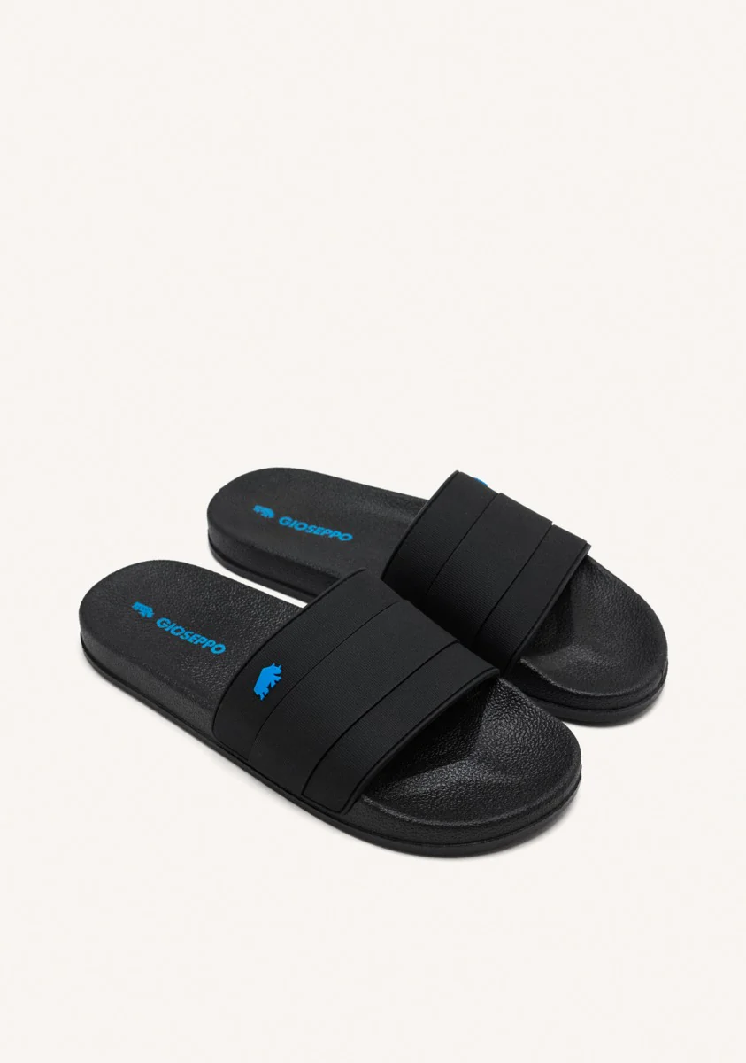 BLACK SLIPPERS WITH BLUE DETAIL FOR MEN BORGETTO - Image 2