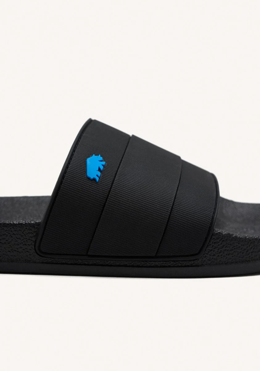 BLACK SLIPPERS WITH BLUE DETAIL FOR MEN BORGETTO - Image 3