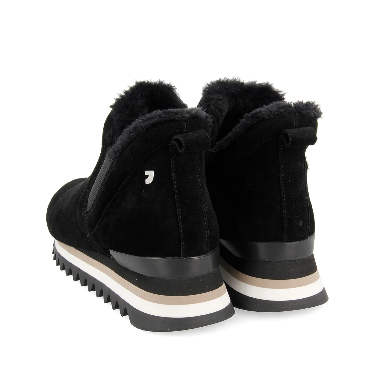Black sneakers ankle boots slip style with mini wedge for woman ECKERO - Image 3