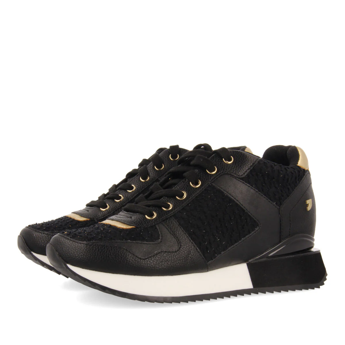 BLACK SNEAKERS FOR WOMEN BAZINE - Image 4