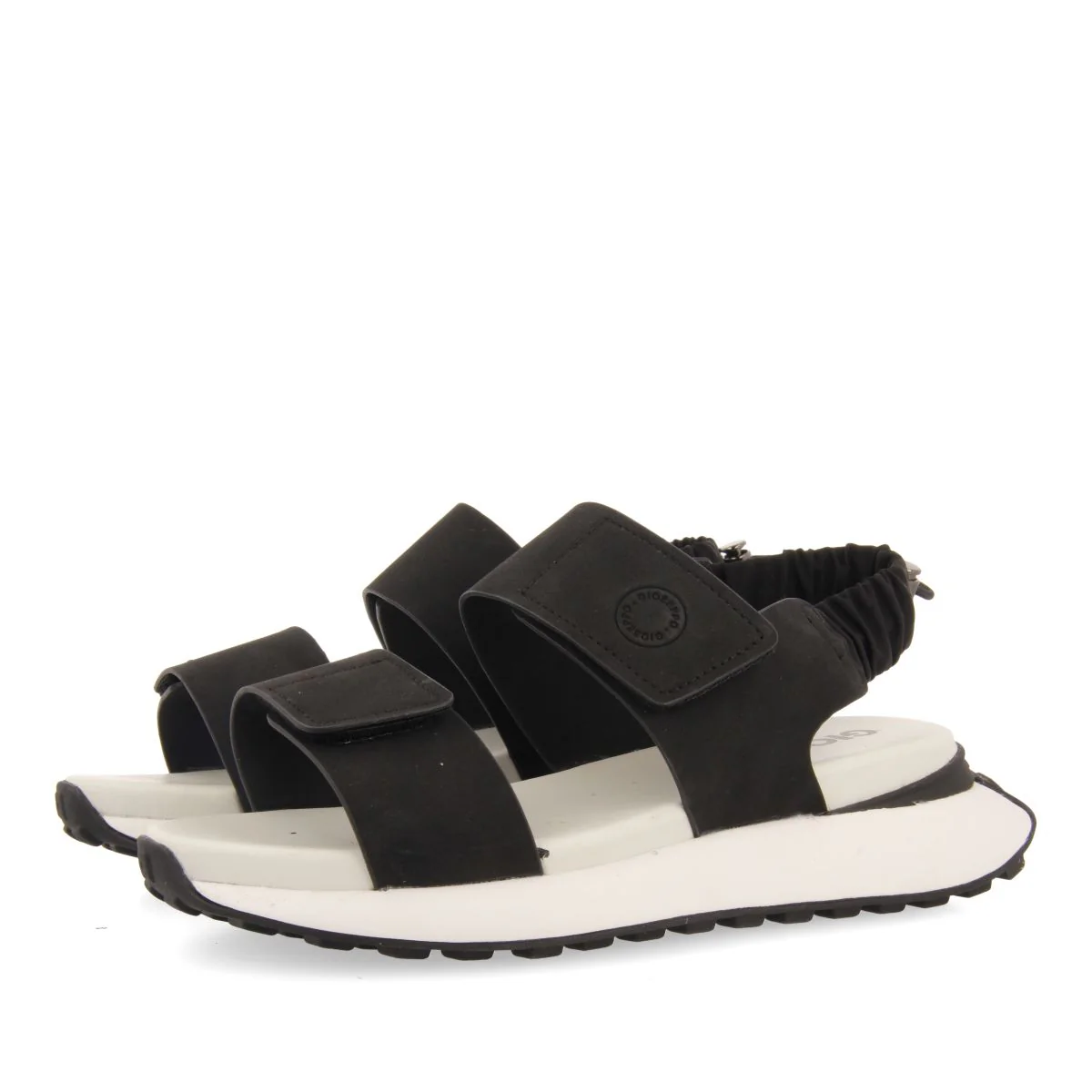 BLACK SPORTS SANDALS WITH ELASTIC RUCHED BACK DETAIL FOR WOMEN FRATAR - Image 3
