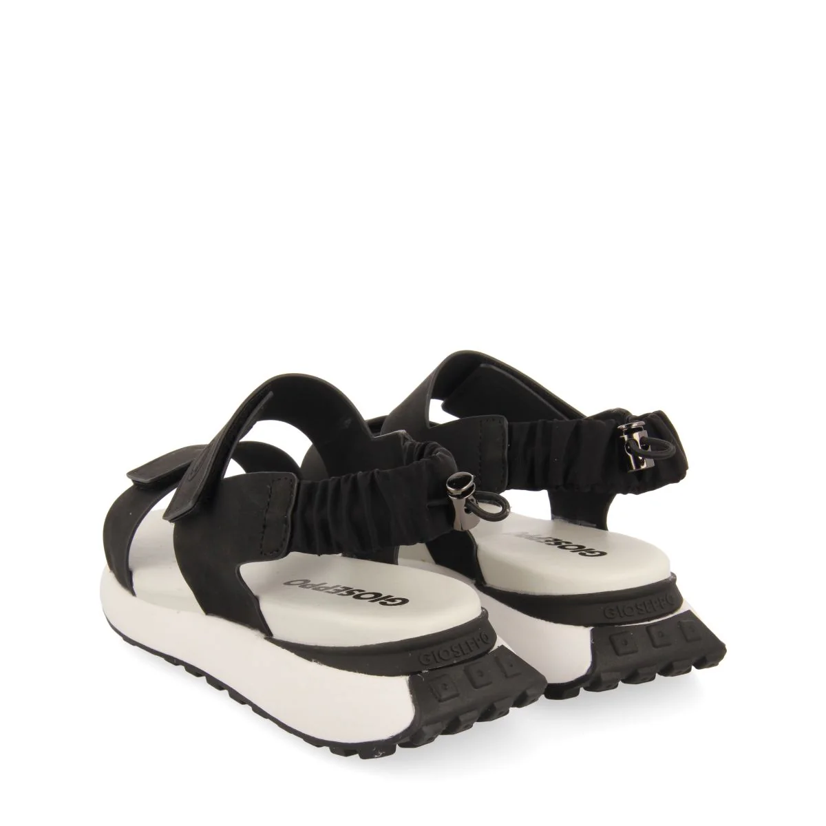 BLACK SPORTS SANDALS WITH ELASTIC RUCHED BACK DETAIL FOR WOMEN FRATAR - Image 4