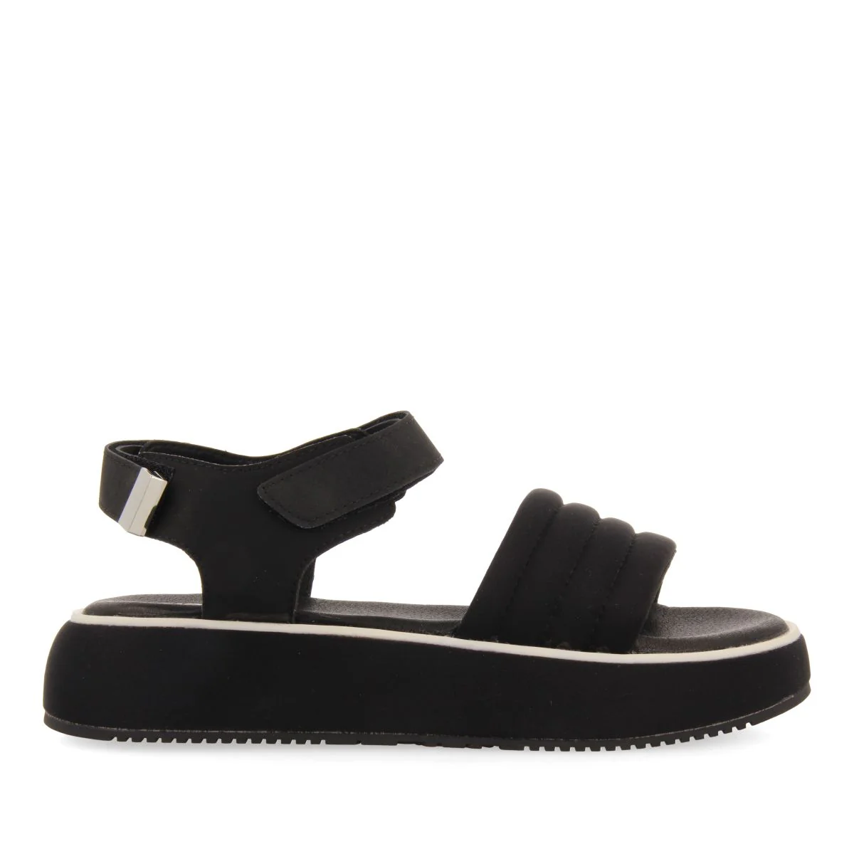 BLACK SPORTS SANDALS WITH PLATFORM FOR WOMEN CHEVAL