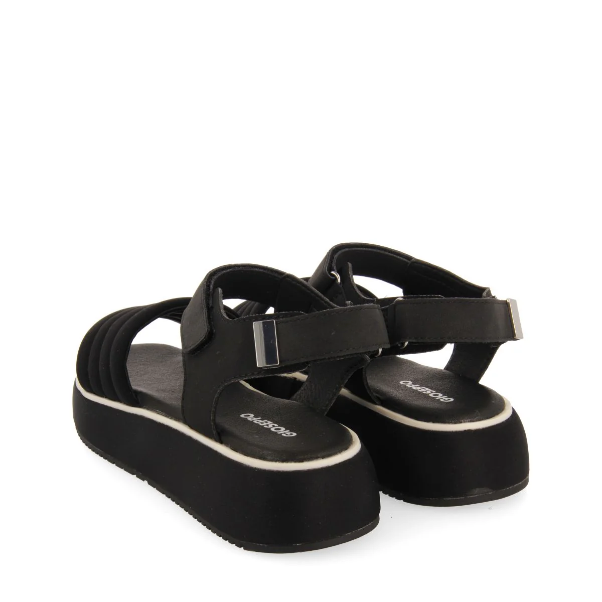 BLACK SPORTS SANDALS WITH PLATFORM FOR WOMEN CHEVAL - Image 3