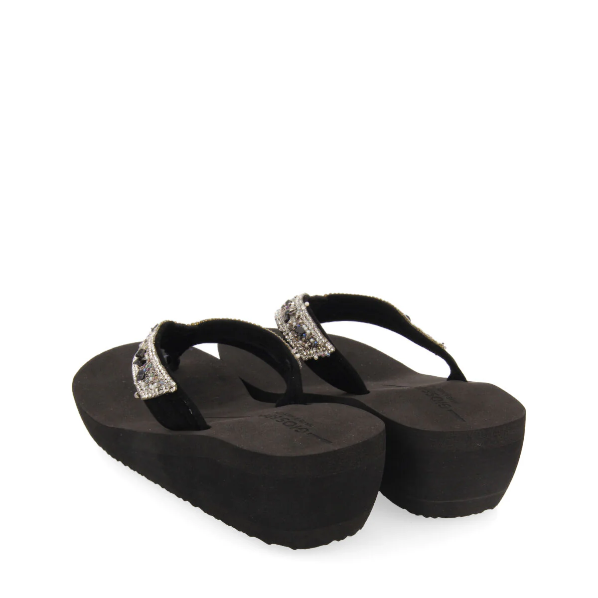 BLACK WEDGE FLIP FLOPS FOR WOMAN MEZZAGO - Image 3