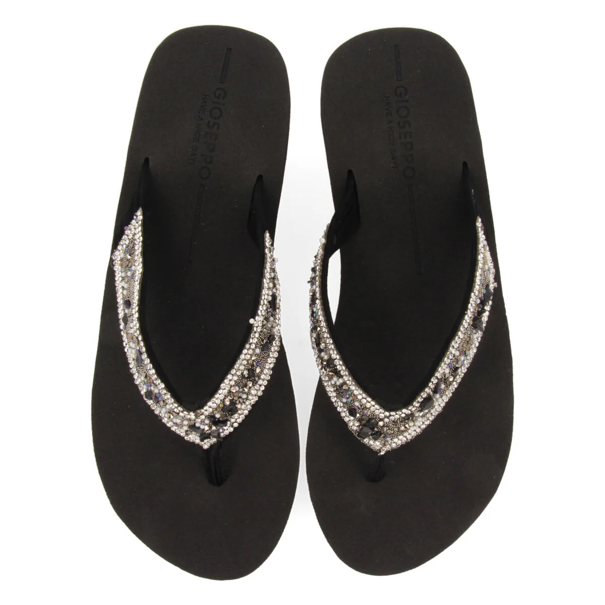 BLACK WEDGE FLIP FLOPS FOR WOMAN MEZZAGO - Image 4