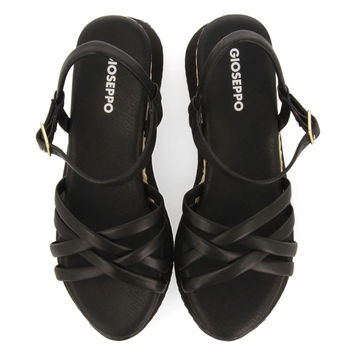 BLACK WEDGE SANDALS WITH TUBULAR STRAPS FOR WOMEN PERMET - Image 5
