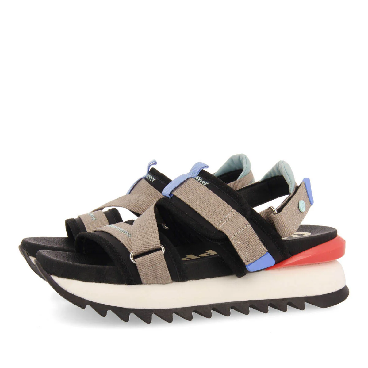 Blaru women's sporty black and grey sandals - Image 2