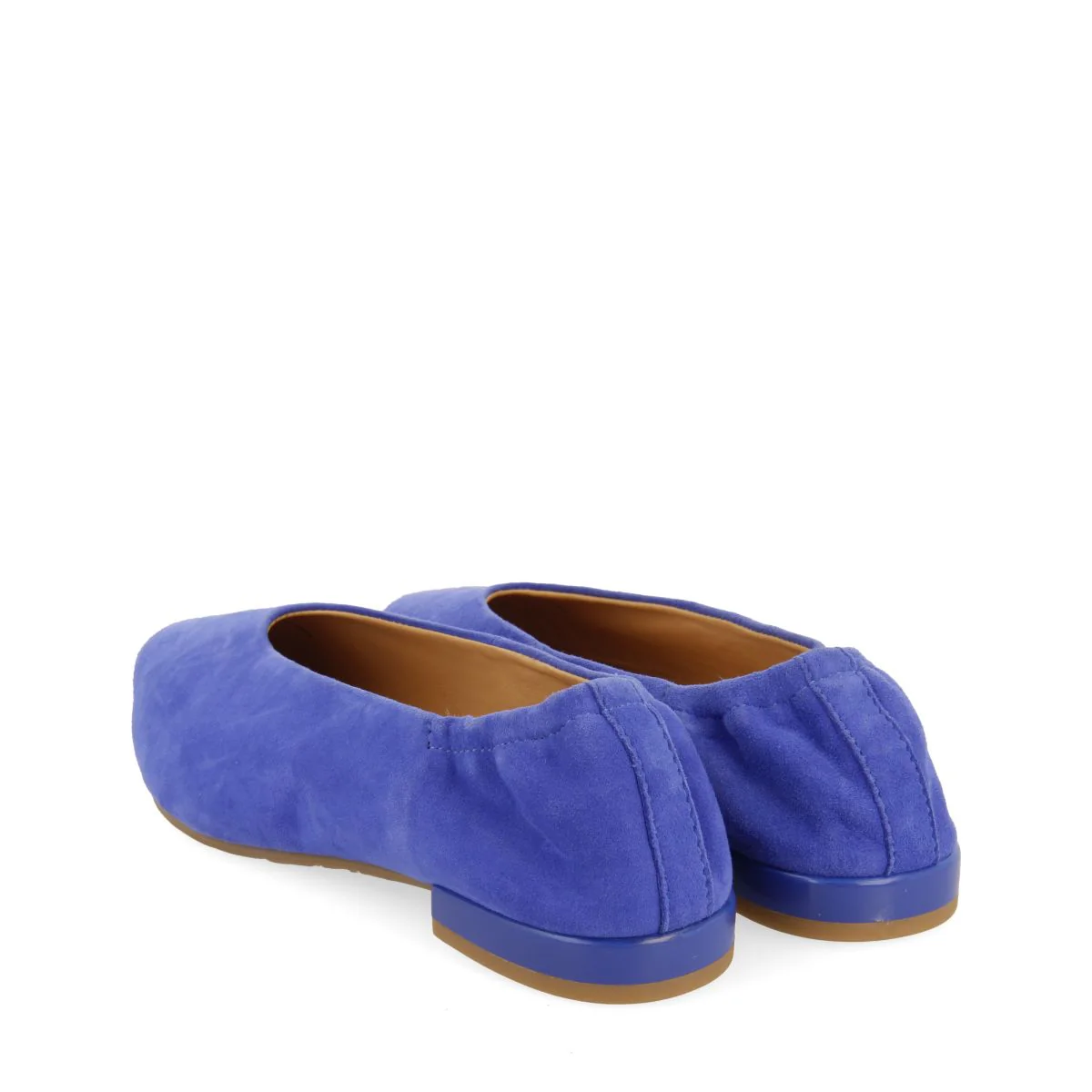 BLUE LEATHER BALLERINAS WITH POINTED TOE AND RUFFLED HEEL FOR WOMEN GAGEAC - Image 4