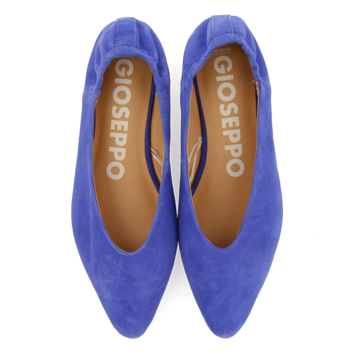 BLUE LEATHER BALLERINAS WITH POINTED TOE AND RUFFLED HEEL FOR WOMEN GAGEAC - Image 5