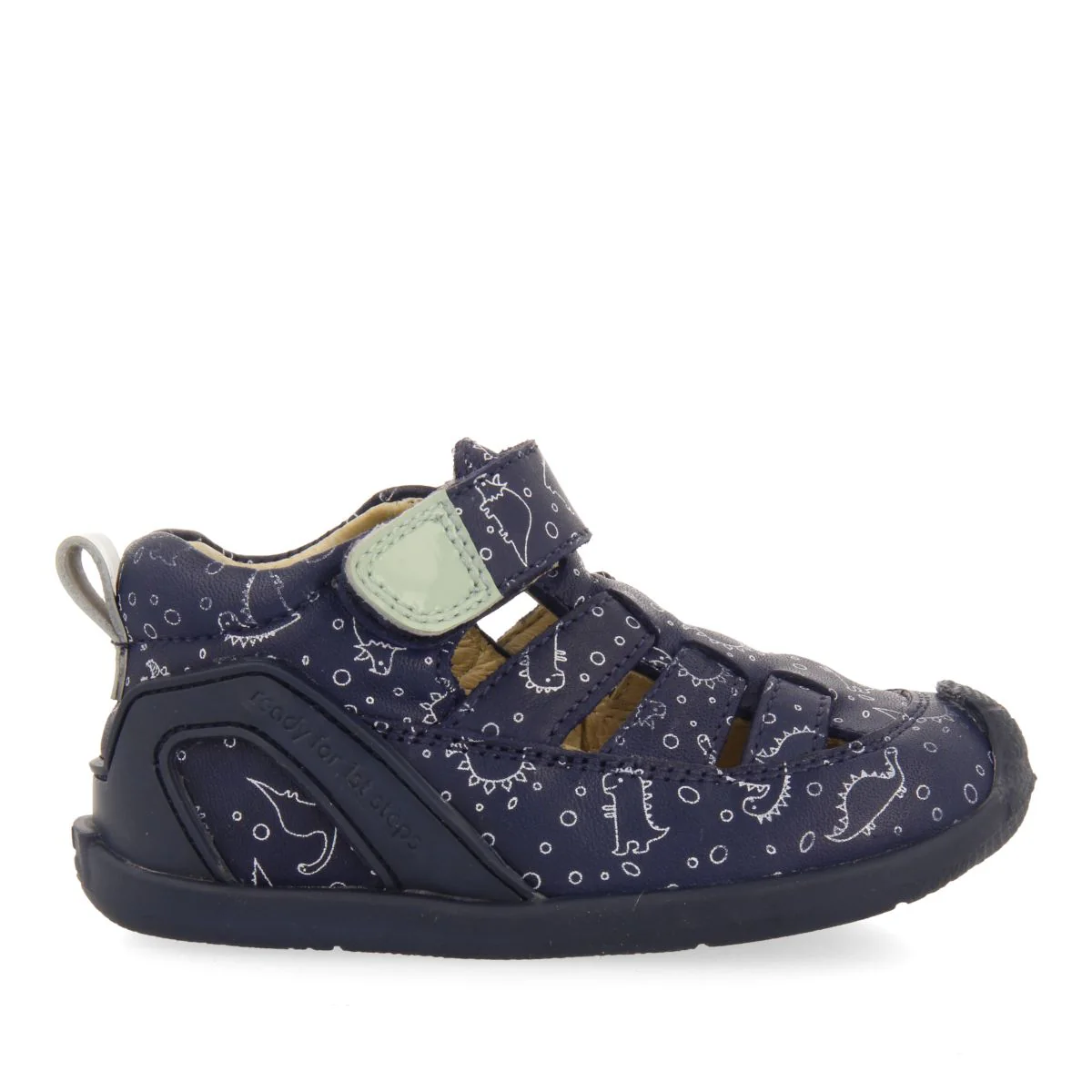 BLUE NAVY LEATHER CRAB STYLE FANTASY PRINT SANDALS FOR BABY DEVOLL