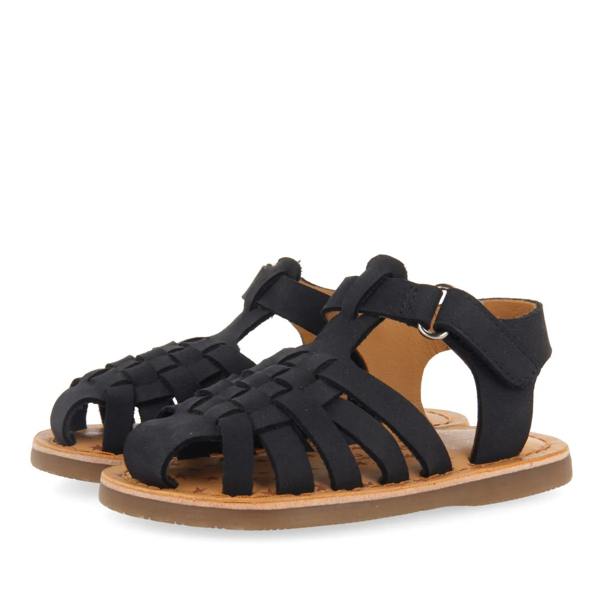 BLUE NAVY LEATHER CRAB STYLE SANDALS FOR BABY HARRAH - Image 2