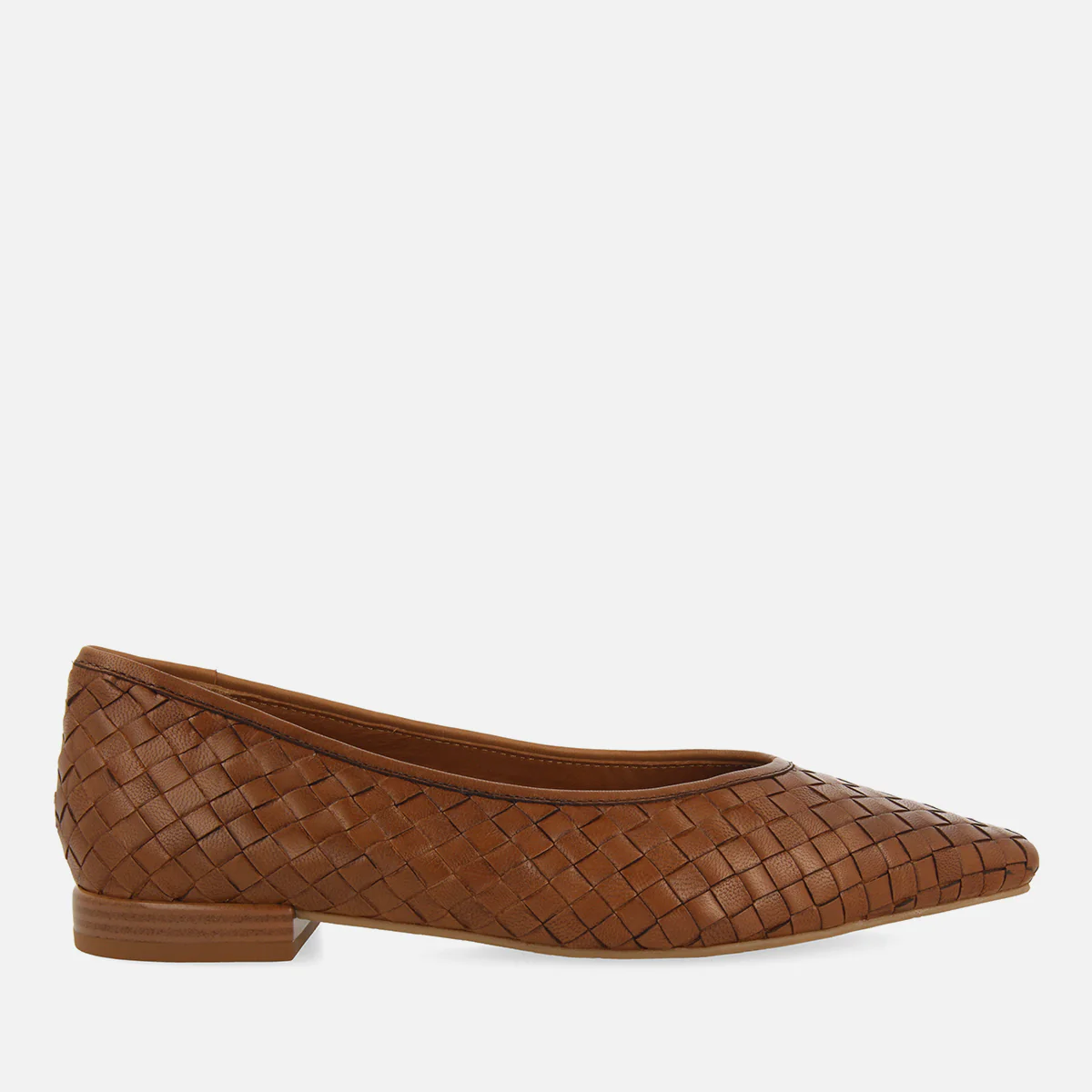 Bognes women's tan braided leather ballet flats