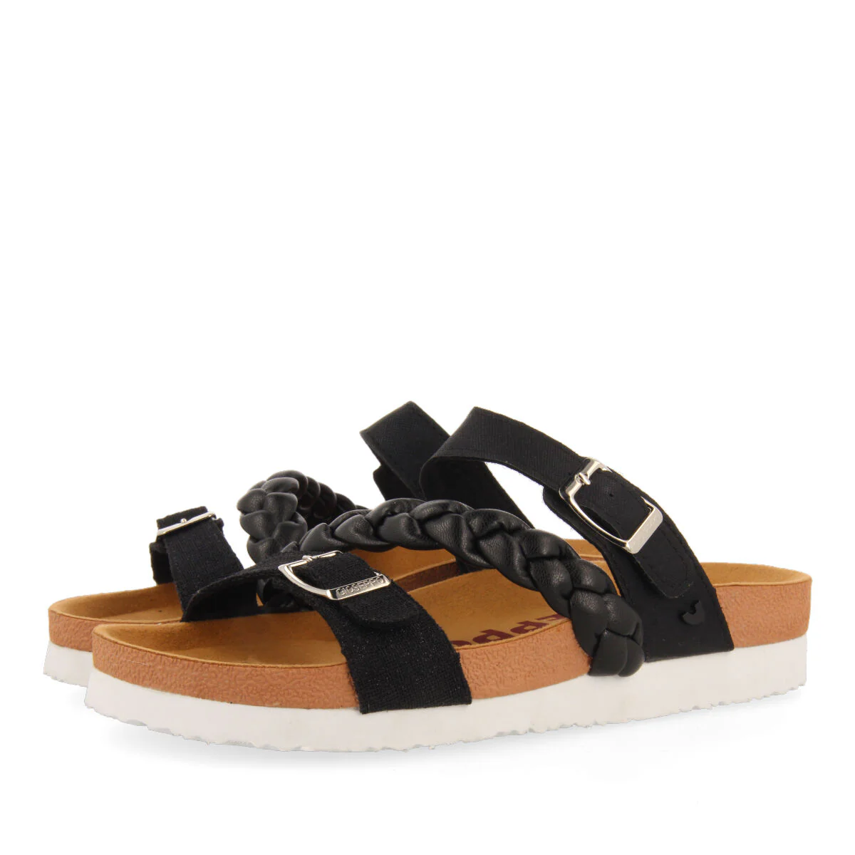 Bonneil footbed sandals with black straps and buckles - Image 2